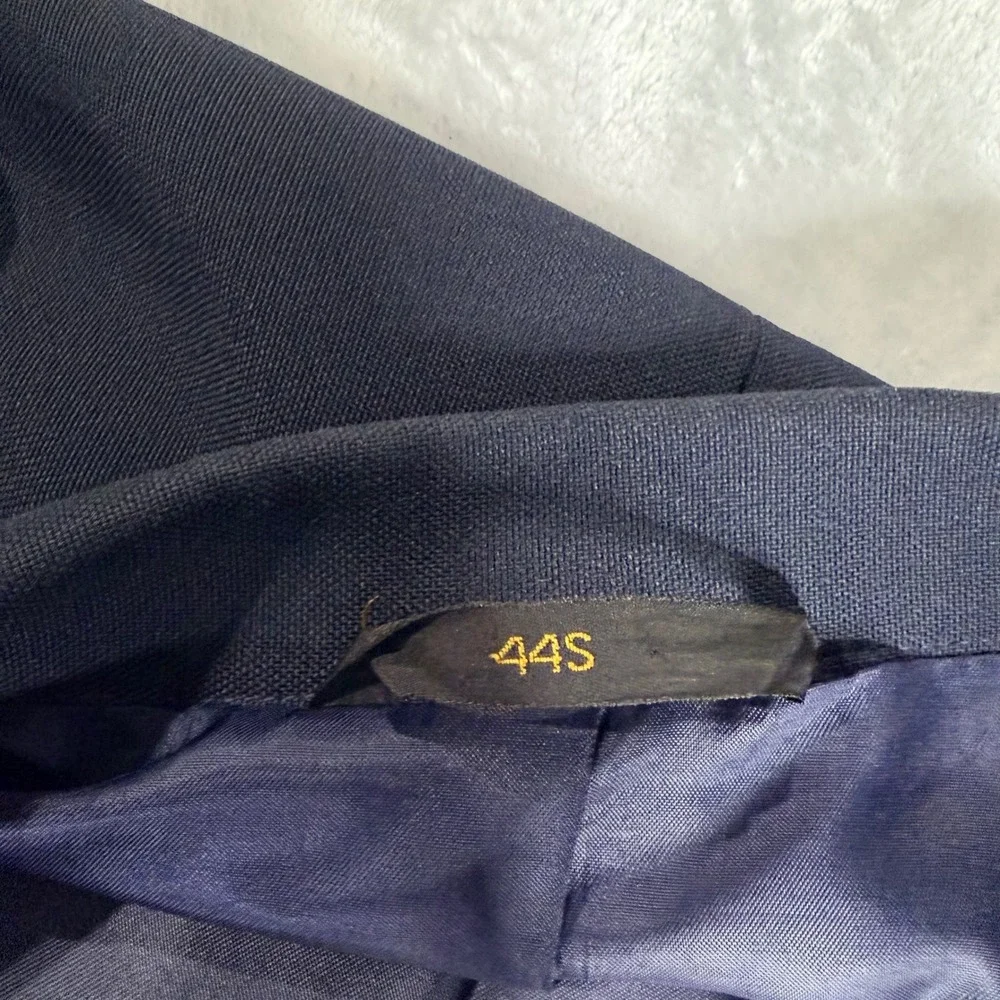 Vintage Haggar Mens Navy Blue Two Button Blazer Sport Coat Jacket 44S Washable